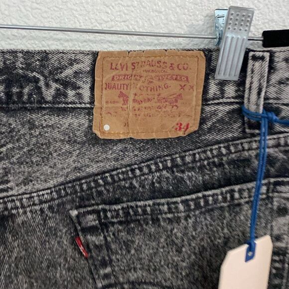 NWT-Levi’s Authorized Vintage-faded Black-button fly cutoff-denim shorts-Size 34 - Picture 12 of 16